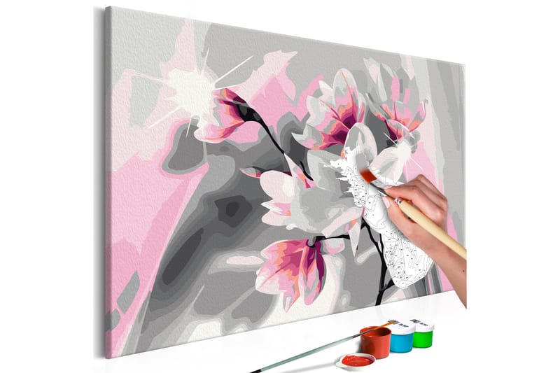 Gör-det-själv Målningar Magnolia Grey Background 60x40 cm - Inredning - Tavlor & konst - Måla själv - Gör det själv tavla