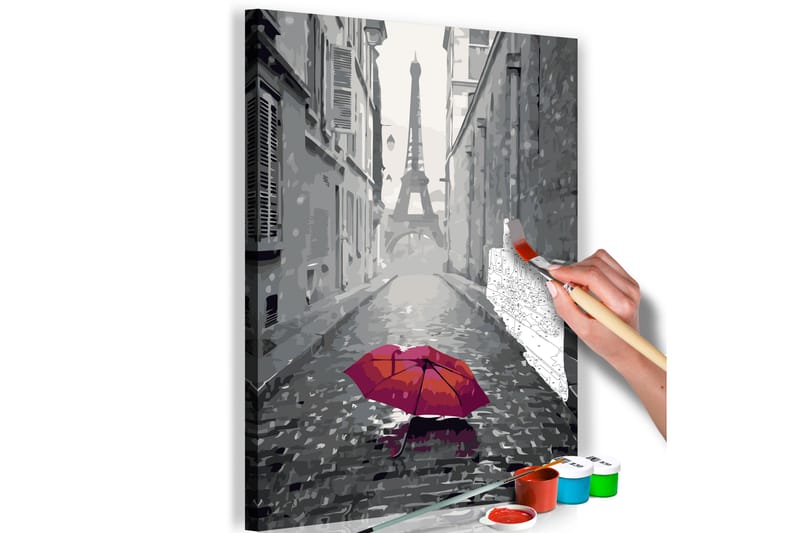 Gör-det-själv Målningar Paris Red Umbrella 40x60 cm - Artgeist sp. z o. o. - Inredning - Tavlor & konst - Måla själv - Gör det själv tavla