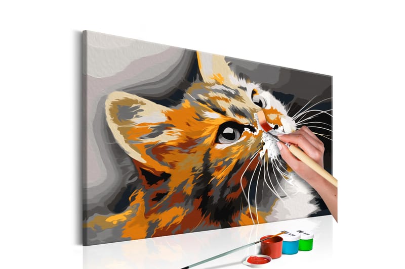 Gör-det-själv Målningar Red Cat  60x40 cm - Artgeist sp. z o. o. - Inredning - Tavlor & konst - Måla själv - Gör det själv tavla