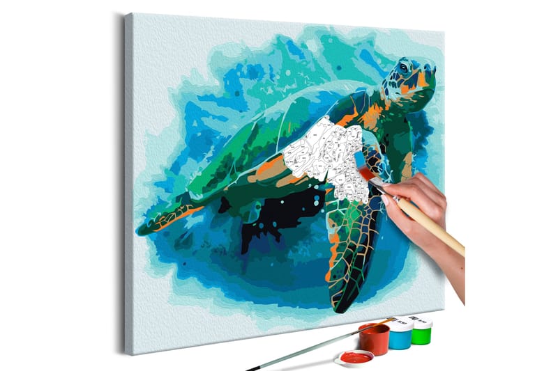 Gör-det-själv Målningar Turtle 40x40 cm - Inredning - Tavlor & konst - Måla själv - Gör det själv tavla