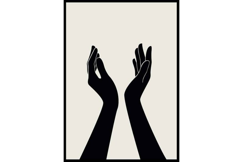 Abstract Hands Illustration Svart/Beige - 21x30 cm - Inredning - Tavlor & konst - Posters & prints