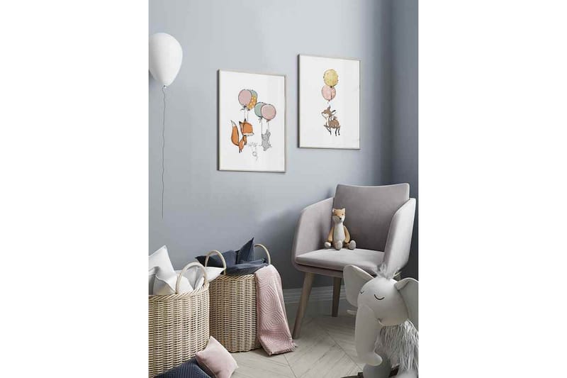 Animals And Balloons No1 - Finns i flera storlekar - Inredning - Tavlor & konst - Posters & prints