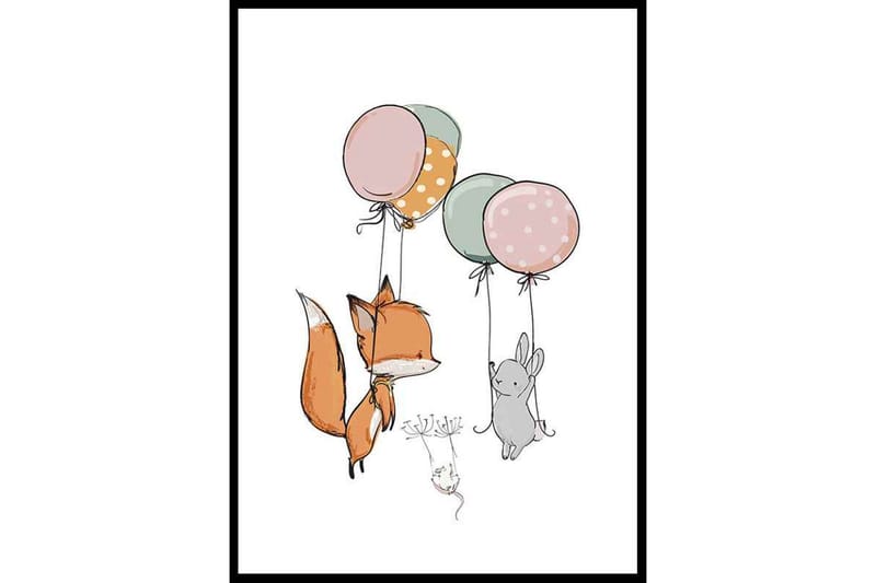 Animals And Balloons No1 - Finns i flera storlekar - Inredning - Tavlor & konst - Posters & prints