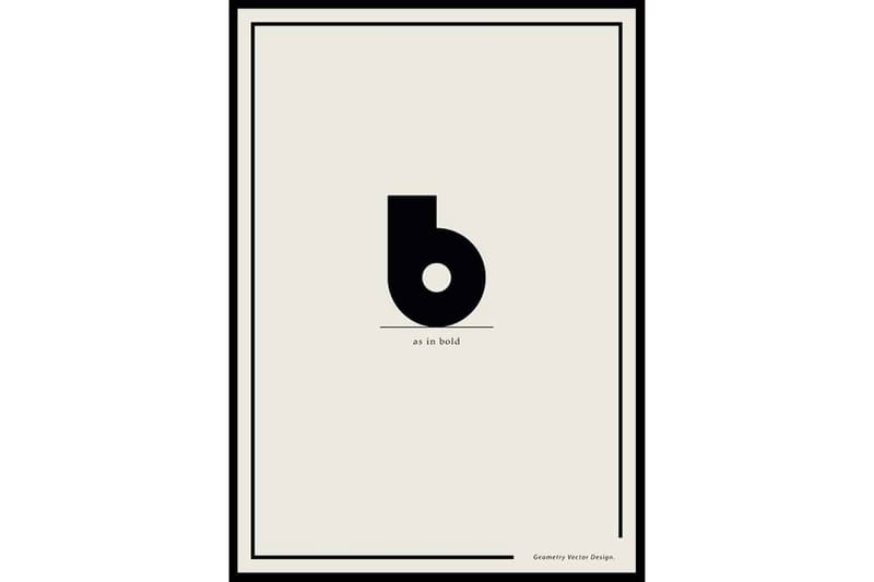 B As In Bold Text Beige - 21x30 cm - Inredning - Tavlor & konst - Posters & prints - Text poster - Bokstavsposter
