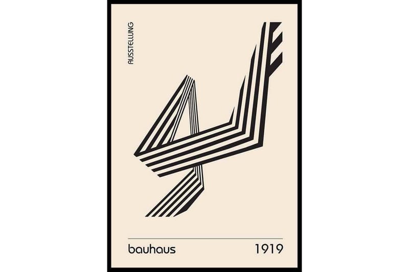Bauhaus Art No.3 Abstract/Illustration Beige/Svart - 21x30 cm - Inredning - Tavlor & konst - Posters & prints - Abstrakta posters