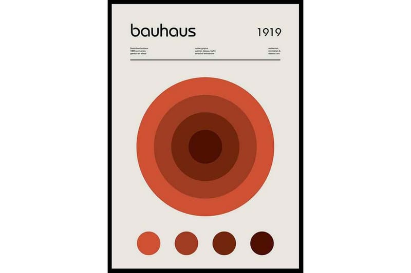 Bauhaus Art No.8 Abstract/Illustration Beige/Röd - 50x70 cm - Inredning - Tavlor & konst - Posters & prints - Abstrakta posters