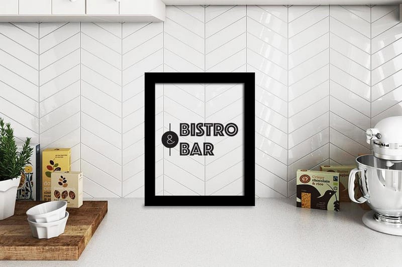 Bistro & Bar Text Svat/Vit - 23x28 cm - Inredning - Tavlor & konst - Posters & prints - Poster kök