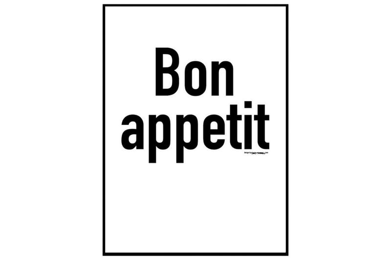 Bon Appetit by David Thornell Text Svartvit - 50x70 cm - Inredning - Tavlor & konst - Posters & prints - Poster kök