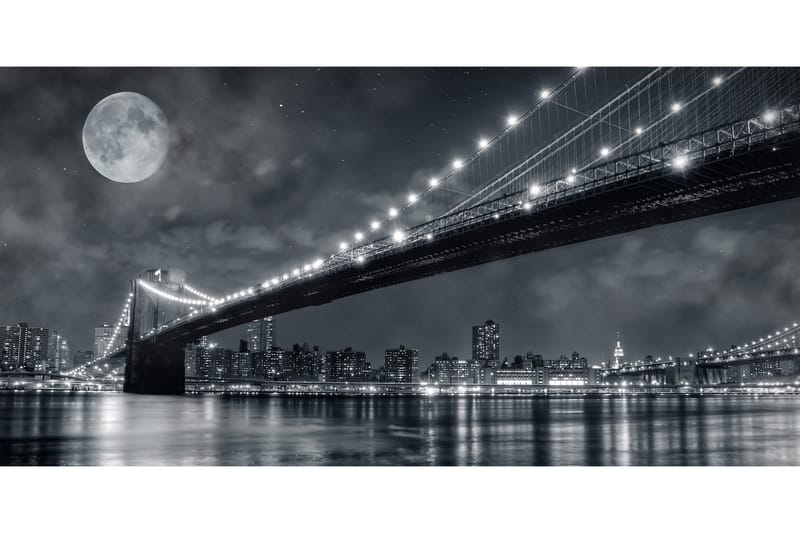 Bridge To Manhattan Foto Svart/Grå - 140x70 cm - Inredning - Tavlor & konst - Posters & prints - Fotografiska posters