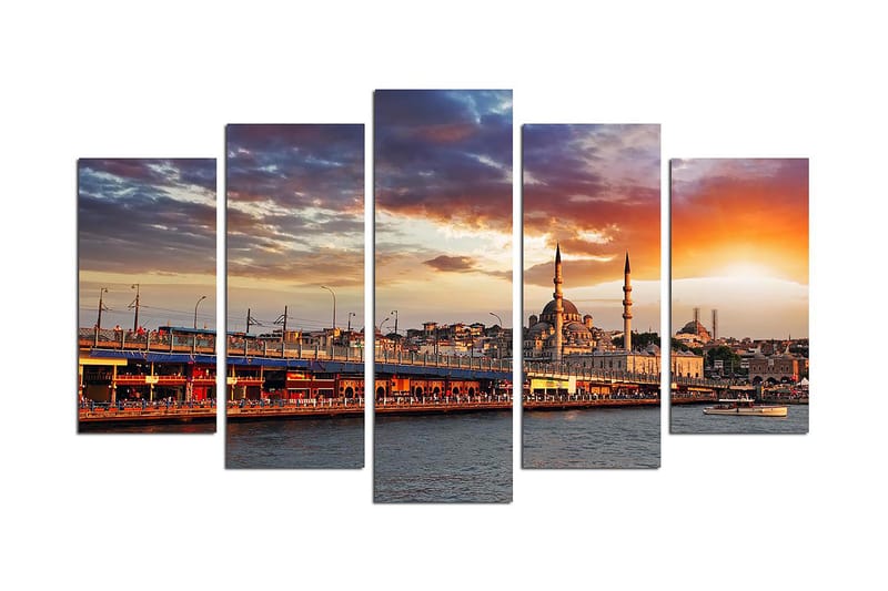 Canvastavla City Istanbul 5-pack Flerfärgad