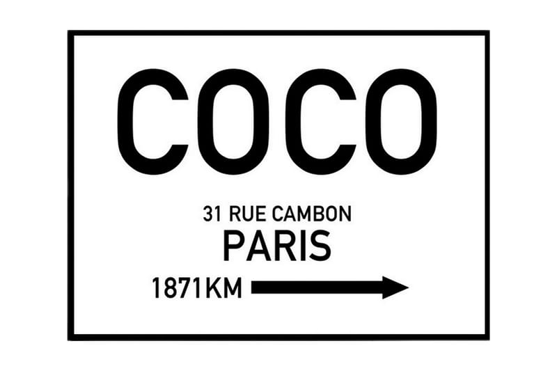 Coco 31 Rue Cambon - Paris Text Svartvit