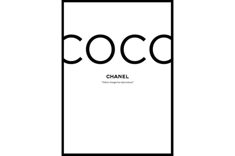 Coco Chanel - Style Endures Text Svartvit - 50x70 cm - Inredning - Tavlor & konst - Posters & prints