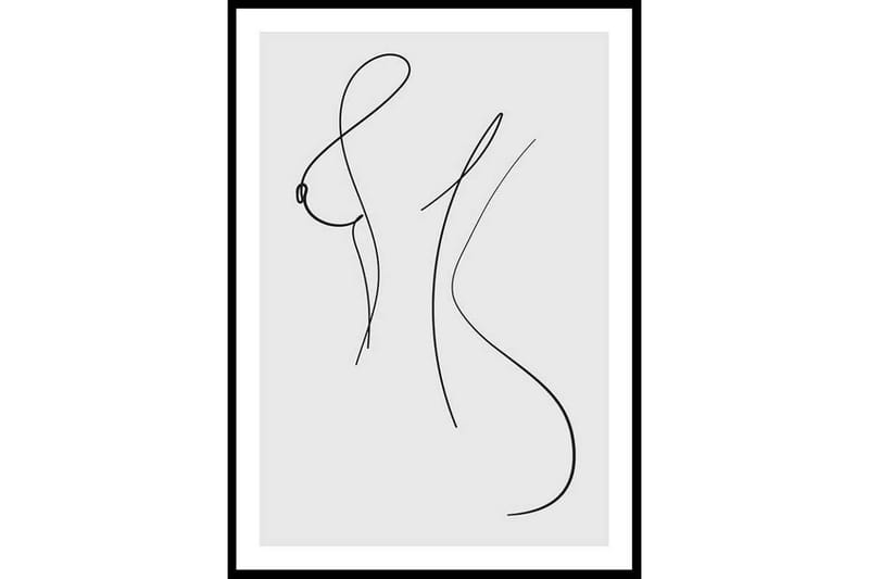 Curved Lines No1 Abstract/Graphic Design Grå - 21x30 cm - Inredning - Tavlor & konst - Posters & prints - Abstrakta posters
