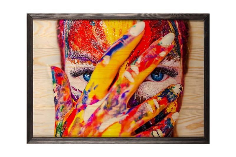 Dekorativ inramad målning  35x50 cm - Flerfärgad - Inredning - Tavlor & konst - Canvastavlor