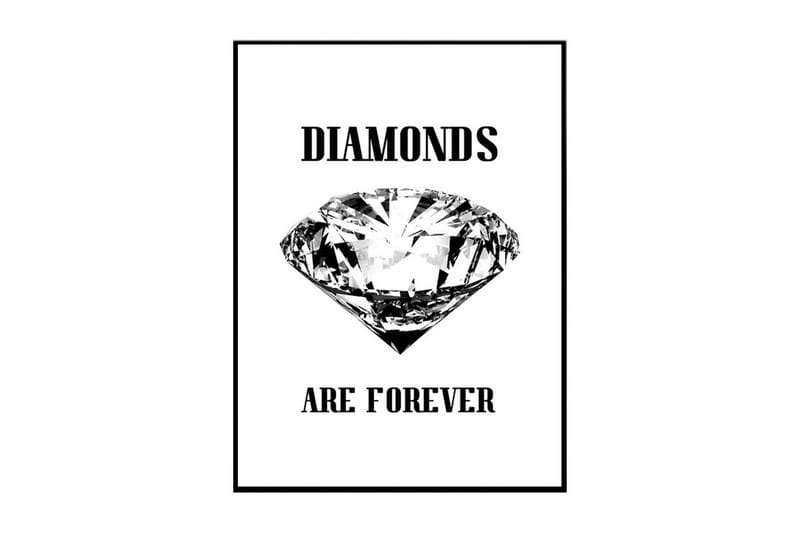 Diamonds Are Forever Illustration/Text Svartvit - 70x100 cm - Inredning - Tavlor & konst - Posters & prints - Illustration poster