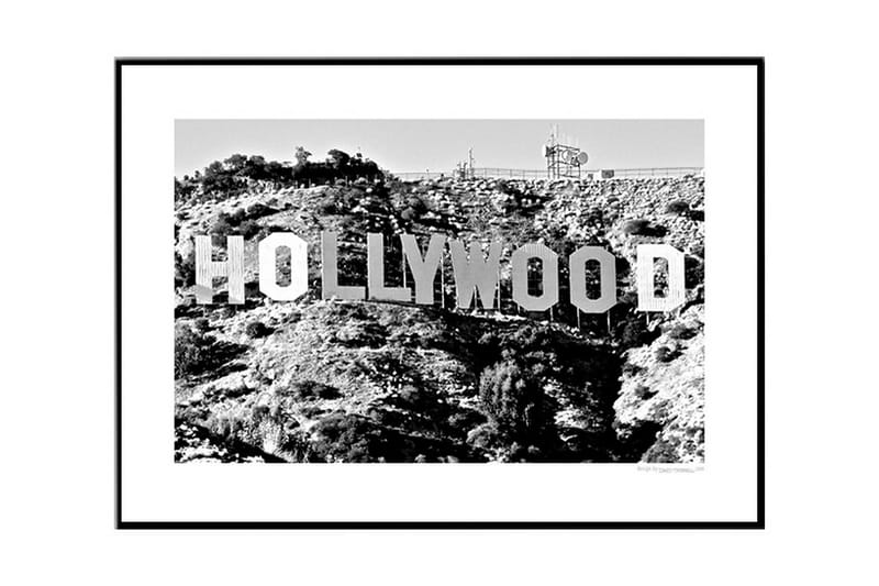 Famous Hollywood Sign, CA Foto Grå/Svartvit - 40x30 cm - Inredning - Tavlor & konst - Posters & prints - Retro & vintage posters