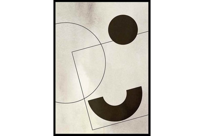 Geometric Design No2 Graphic Design Beige/Svart - 30x40 cm - Inredning - Tavlor & konst - Posters & prints