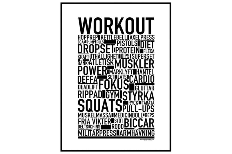 Gym Workout Text Svartvit