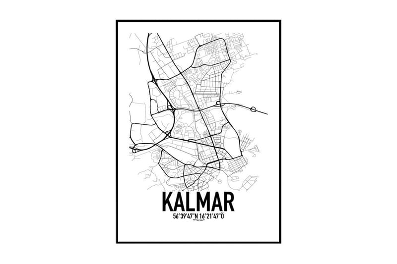 Kalmar Karta Illustration/Text Svartvit
