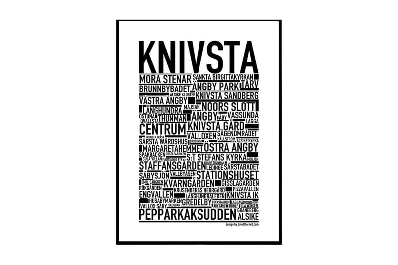 Knivsta Text Svartvit - 30x40 cm - Inredning - Tavlor & konst - Posters & prints