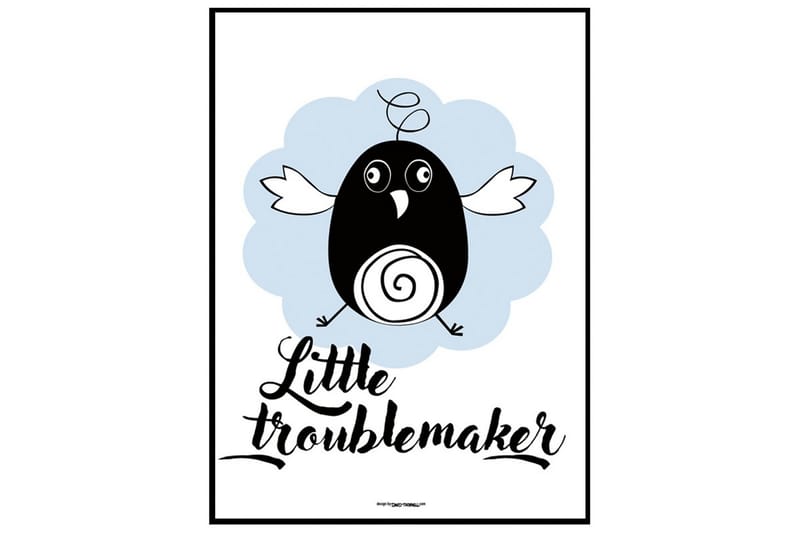Little Troublemaker Illustration/Text Blå/Svartvit - 50x70 cm - Inredning - Inredning barnrum & leksaker - Dekoration barnrum - Väggdekor barnrum - Posters barnrum