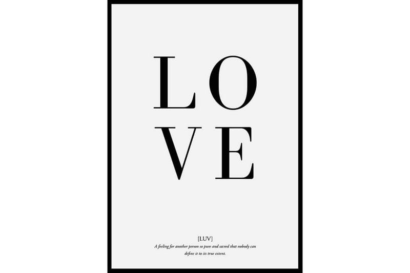 LOVE [Luv] Text Svartvit - 21x30 cm - Inredning - Tavlor & konst