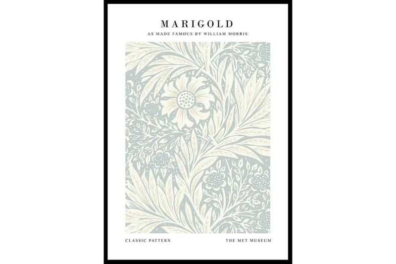 Marigold by William Morris Illustration Grå/Vit - 30x40 cm - Inredning - Tavlor & konst - Posters & prints - Konstnärer posters