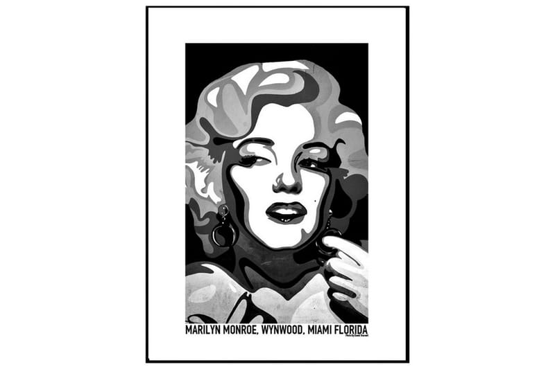 Marilyn Monroe B&W Illustration Svartvit/Grå