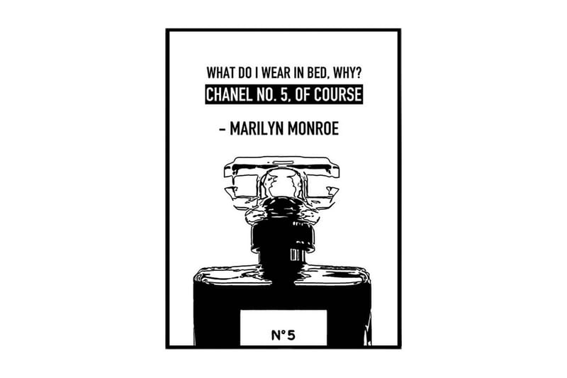 Marilyn Monroe Quotes Chanel Illustration Svartvit