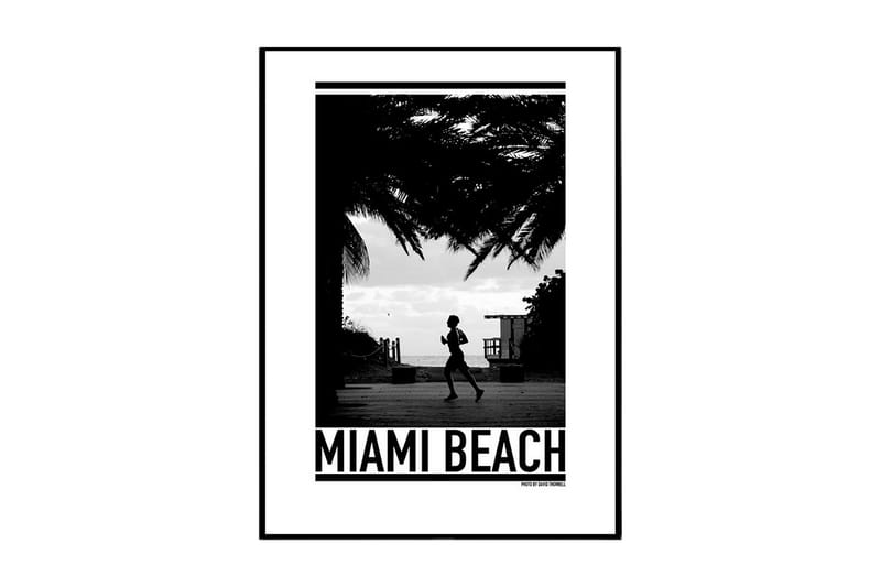 Miami Beach Jogger Foto Svartvit - 50x70 cm - Inredning - Tavlor & konst - Posters & prints - Sport posters