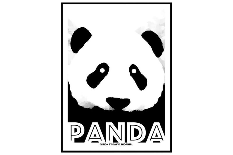 Panda Illustration Svartvit