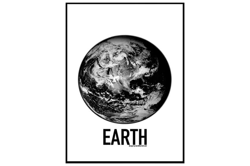 Planet Earth B&W Foto Svartvit/Grå - 70x100 cm - Inredning - Tavlor & konst - Posters & prints - Astronomi & rymden poster