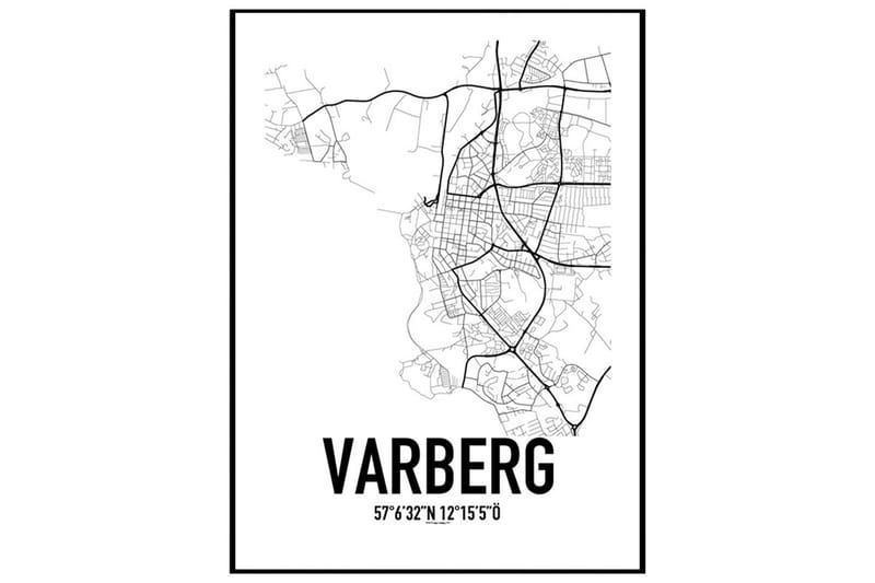 Poster Varberg Karta 30x40 - 30x40 cm - Inredning - Tavlor & konst - Posters & prints
