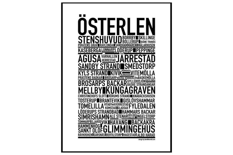 Svartvit poster Österlen - 50x70 cm - Inredning - Tavlor & konst - Posters & prints