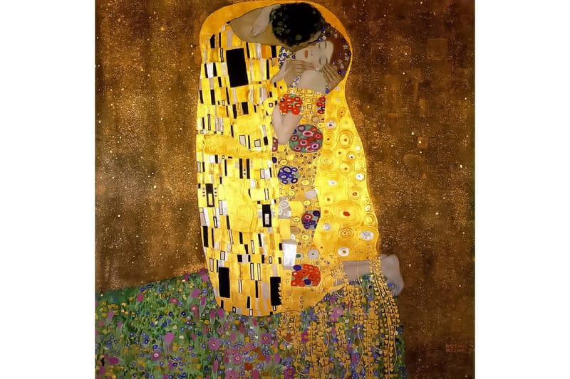 The Kiss - Gustav Klimt Colourful Flerfärgad/Guld/Brun