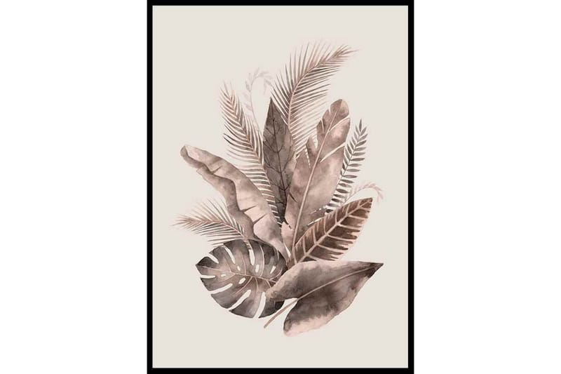 Watercolour Leaf Bouquet Painting Beige/Brun - 21x30 cm - Inredning - Tavlor & konst - Posters & prints