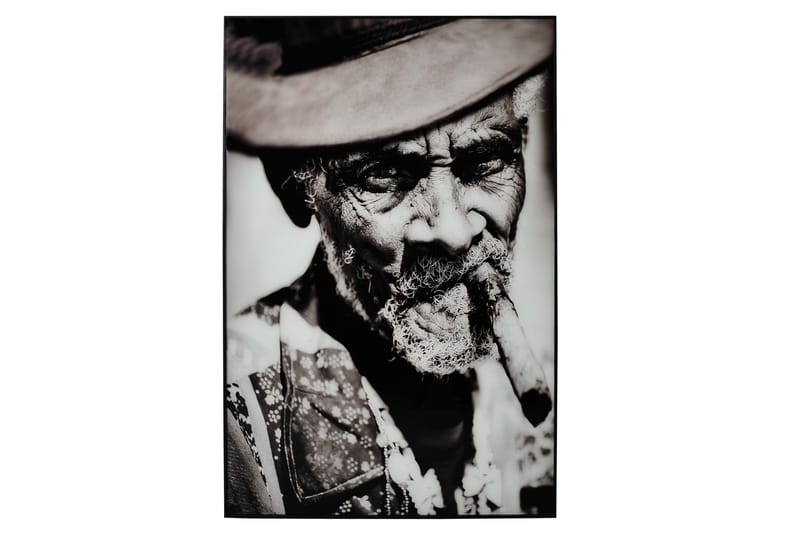 Man med Cigarr Tavla - 80x120 cm Flerfärgad - Inredning - Väggdekor - Ram & tavelram - Poster ram