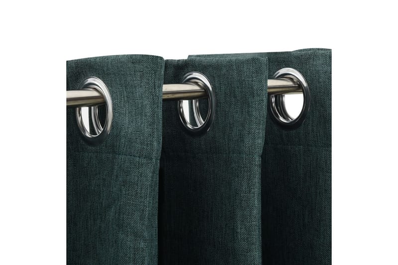 Mörkläggningsgardin med öljetter linnelook grön 290x245cm - Grön - Heminredning - Textilier - Gardiner