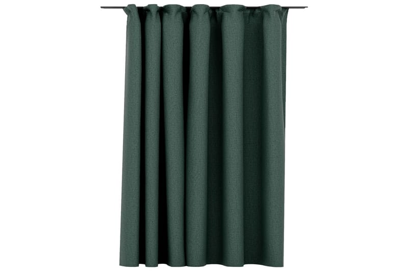 Mörkläggningsgardin med krokar linnelook grön 290x245 cm - Grön - Heminredning - Textilier - Gardiner