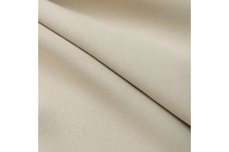 Mörkläggningsgardiner med krokar 2 st beige 140x245 cm - Beige - Heminredning - Textilier - Gardiner