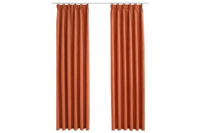 Mörkläggningsgardiner med krokar 2 st rost 140x175 cm - Orange - Heminredning - Textilier - Gardiner