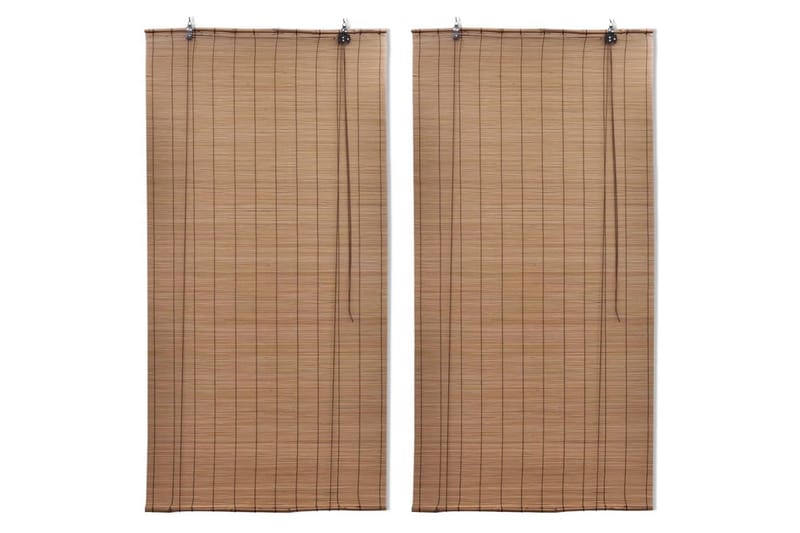 Rullgardin bambu 2 st 150x220 cm brun - Brun - Heminredning - Textilier - Gardiner
