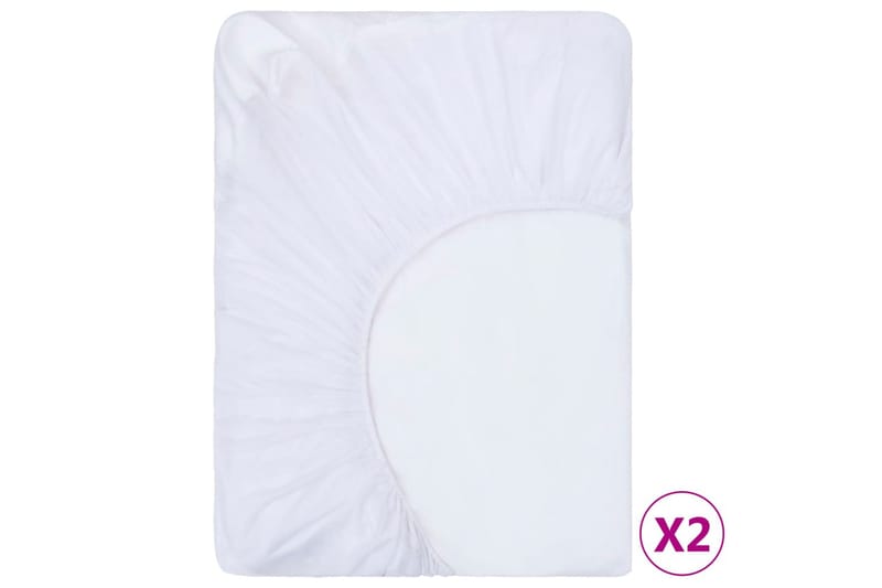 Dra-på-lakan 2 st vattentäta bomull 180x200 cm vit - Vit - Heminredning - Textilier - Sängkläder