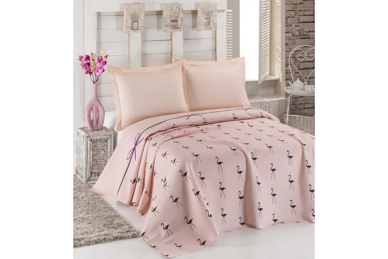Eponj Home Överkast Dubbelt 200x235 cm - Rosa/Svart - Heminredning - Textilier - Sängkläder