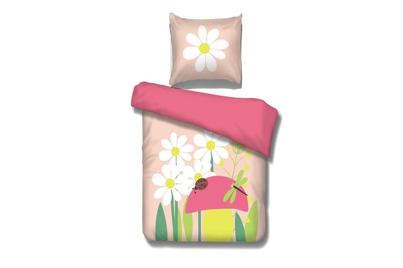 Sprield Bäddset Blomma - Rosa/Grön - Heminredning - Textilier - Sängkläder