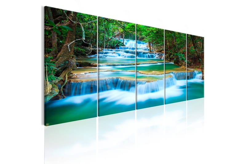 Tavla Sapphire Waterfalls 225x90 - Finns i flera storlekar - Heminredning - Väggdekor - Canvastavlor