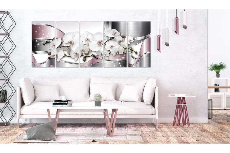 Tavla Shiny Orchids 225x90 - Finns i flera storlekar - Heminredning - Väggdekor - Canvastavlor
