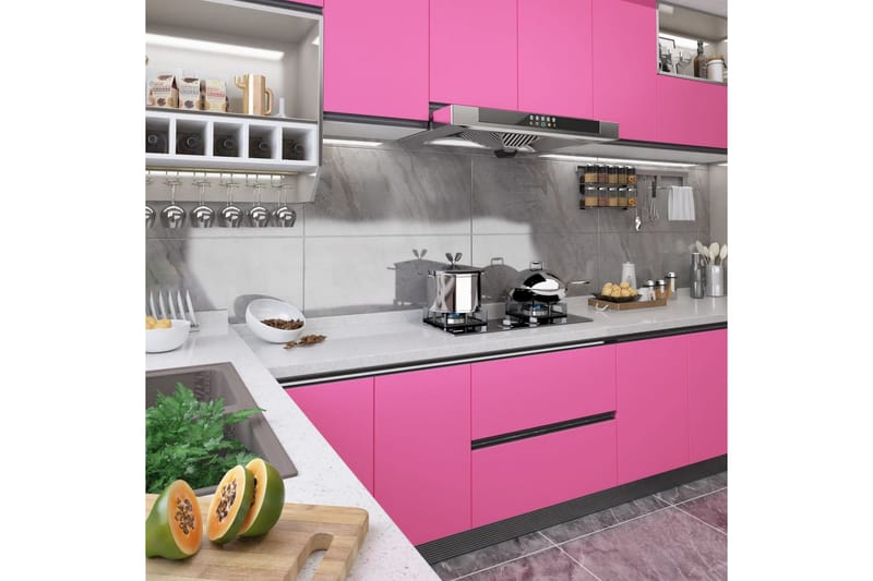 Dekorplast rosa högglans 500x90 cm PVC - Rosa - Inredning - Väggdekor - Dekorplast & kakeldekor