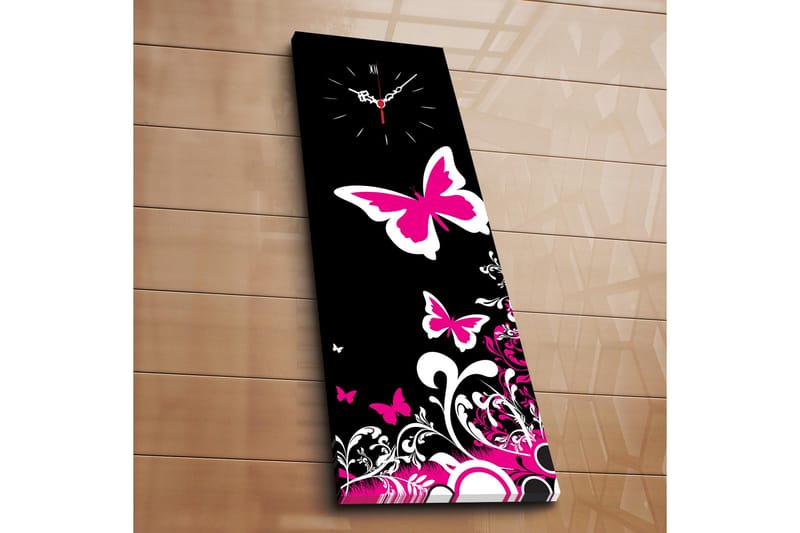 Dekorativ Canvasmålning med Klocka - Flerfärgad - Heminredning - Väggdekor - Klockor & väggklockor
