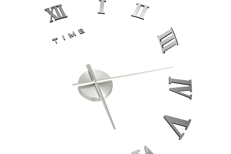 Väggklocka 3D modern design silver 100 cm XXL - Silver - Heminredning - Väggdekor - Klockor & väggklockor